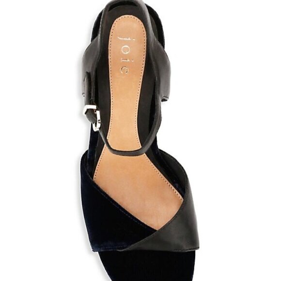 New JOIE Women's Okina Ankle-Strap Black Velvet High Heeled Sandals NWT Size 7 - Picture 3 of 5
